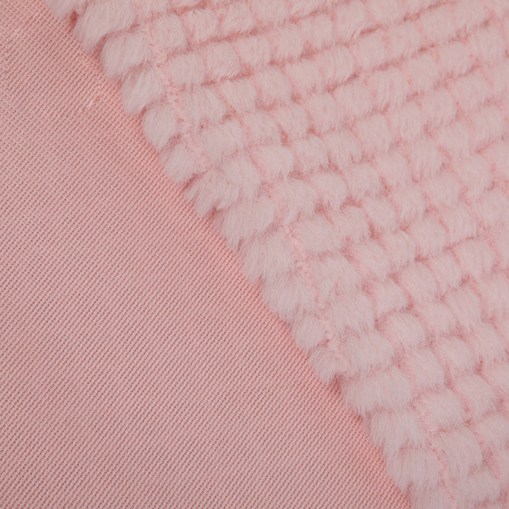 Brushed Check Design Rabbit Fur