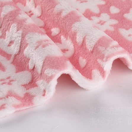 Floral Design Burnout Flannel Fleece With Print